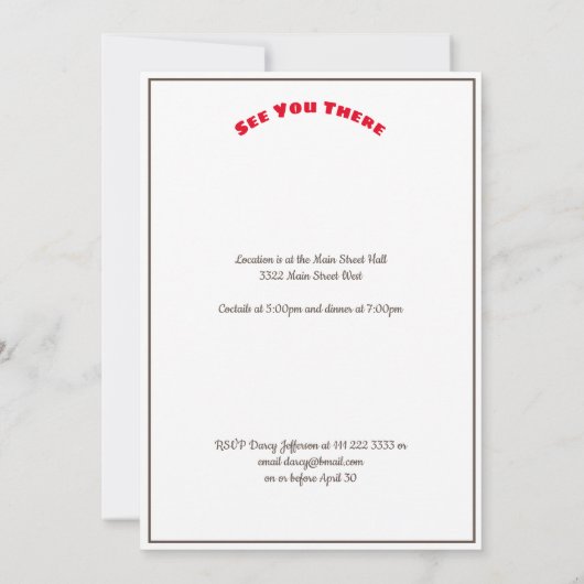 Wiedersehen Old Homestead Einladung Rett Datum (Rückseite)