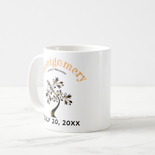 Wiedersehen Orange Black Tree Custom Art Kaffeetasse (Vorderseite Links)