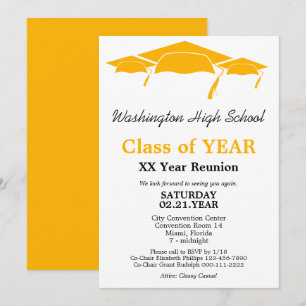Wiedersehen Orange Graduation Caps Einladung