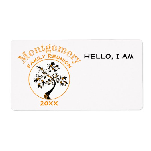 Wiedersehen Orange Modern Tree Individuelle Name T (Vorne)