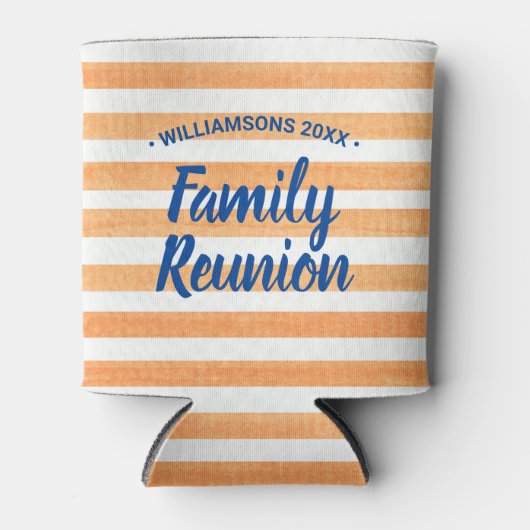 Wiedersehen Orange weiße Streifen Dosenkühler (Vorderseite)