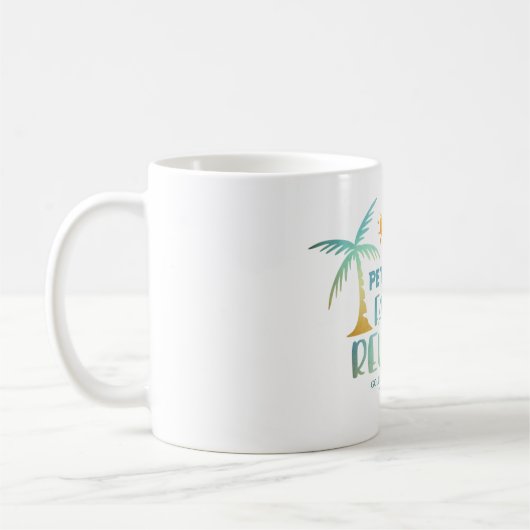 Wiedersehen Palm Tree Beach Name Kaffeetasse (Links)