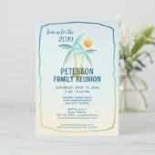 Wiedersehen Palm Trees Beach Tropical Einladung (Stehend Vorderseite)