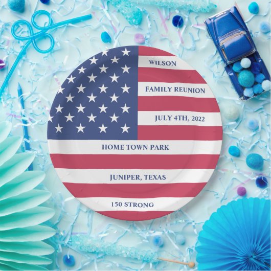 Wiedersehen-Papierplatte der 4. Juli-Familie Pappteller (Party)