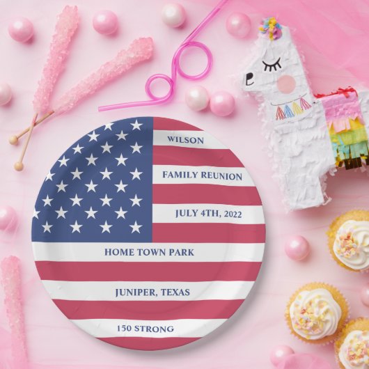 Wiedersehen-Papierplatte der 4. Juli-Familie Pappteller (Party)