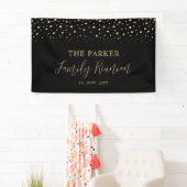 Wiedersehen-Party der Gold & Black Confetti-Famili Banner (Insitu)