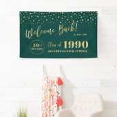 Wiedersehen-Party der Gold & Green Confetti-Klasse Banner (Insitu)