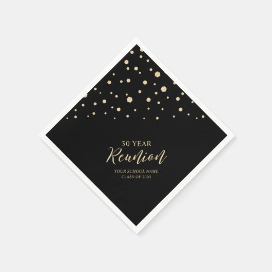 Wiedersehen-Party der Gold- und Black Chic-Klasse Serviette (Ecke)