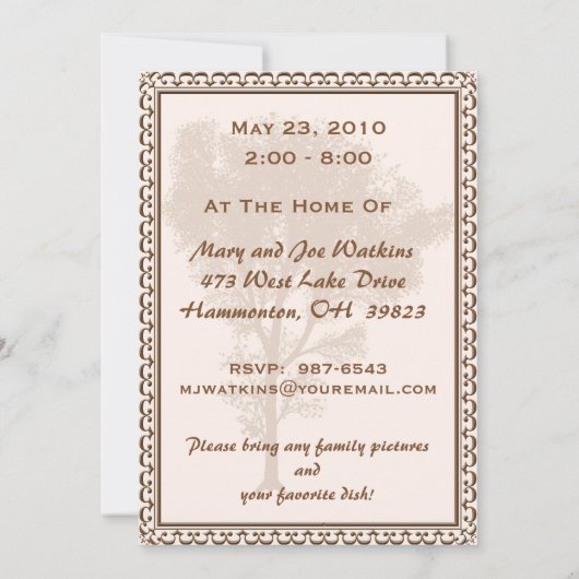 Wiedersehen-Party Einladungen (Rückseite)