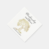 Wiedersehen-Party für die Goldene Baumfamilie Serviette (Ecke)