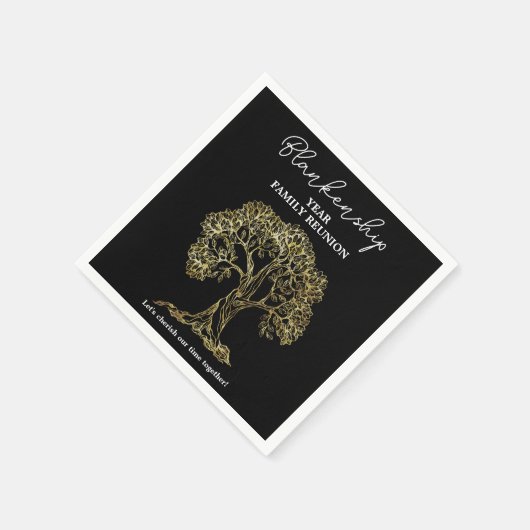 Wiedersehen-Party für die Goldene Baumfamilie Serviette (Ecke)