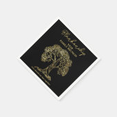 Wiedersehen-Party für die Goldene Baumfamilie Serviette (Ecke)