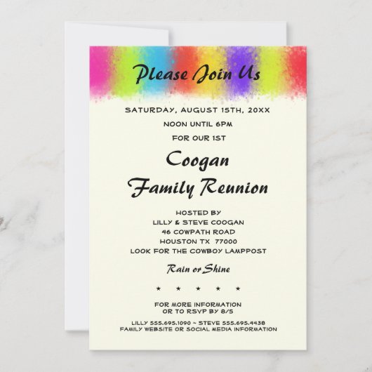 Wiedersehen, Party oder Veranstaltungseinladung am Einladung (Vorderseite)