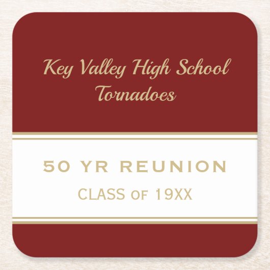 Wiedersehen-Party-Untersetzer für jedes Jahr Rechteckiger Pappuntersetzer (Vorderseite)