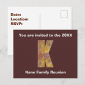 Wiedersehen Patchwork Brief K Ankündigung Postkarte (Vorne/Hinten)