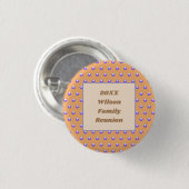 Wiedersehen Peach Blue Polka Dot Event Keepake Button (Vorne & Hinten)