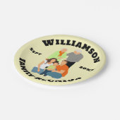 Wiedersehen Personalisieren Sie den Schriftart zum Pappteller (Schrägansicht)