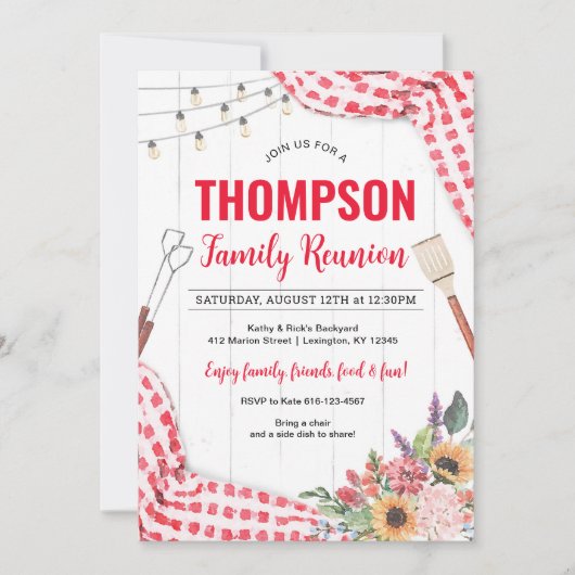 Wiedersehen Picnic GRILLEN Einladung (Vorderseite)