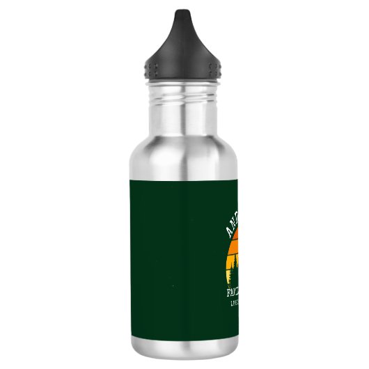 Wiedersehen Pine Trees Sunset Green Edelstahlflasche (Links)