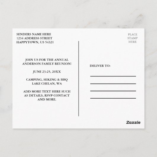 Wiedersehen Pine Trees Sunset Green Postkarte (Rückseite)