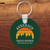 Wiedersehen Pine Trees Sunset Green Schlüsselanhänger (Vorderseite)