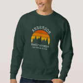 Wiedersehen Pine Trees Sunset Green Sweatshirt (Vorderseite)