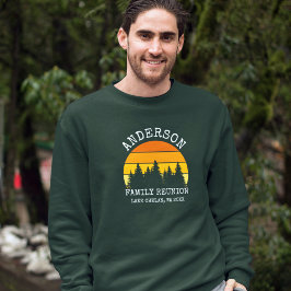 Wiedersehen Pine Trees Sunset Green Sweatshirt