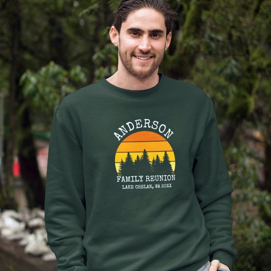 Wiedersehen Pine Trees Sunset Green Sweatshirt