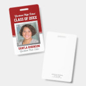 Wiedersehen Red and White Foto ID Abzeichen Ausweis (Vorder- & Rückseite)