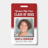 Wiedersehen Red and White Foto ID Abzeichen Ausweis (Vorderseite)