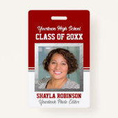 Wiedersehen Red and White Foto ID Abzeichen Ausweis (Vorderseite)