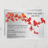 Wiedersehen Red Kardinals Silver Save the Date (Vorne/Hinten)