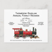 Wiedersehen Red Train Einladung Postkarte (Vorderseite)