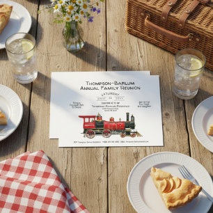 Wiedersehen Red Train Einladung Postkarte