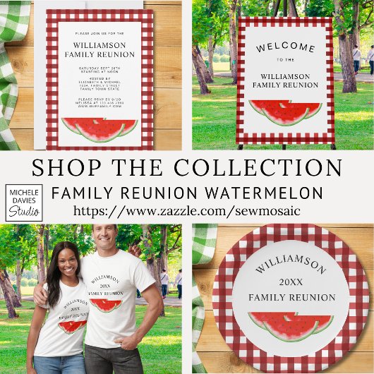 Wiedersehen Red White Karo Einladungspostkarte