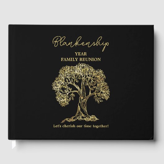 Wiedersehen Registry Gold Artwork Tree Gästebuch (Vorderseite)