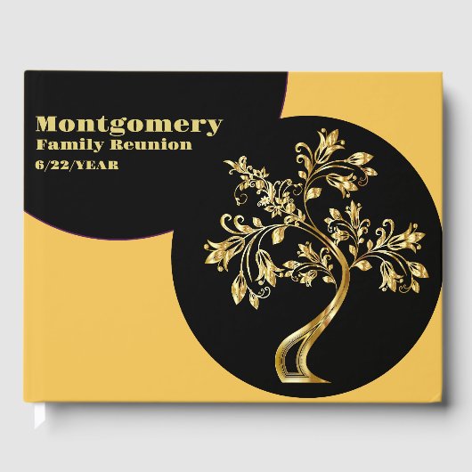 Wiedersehen Registry Gold Tree Artwork Custom Gästebuch (Vorderseite)