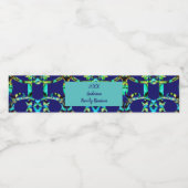 Wiedersehen Retro Geometric Krawatte-Farbstoff Blu Wasserflaschenetikett (Einzelnes Label)