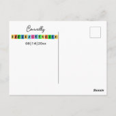 Wiedersehen Rett-the-Date-für den Farbblock-Spaß Postkarte (Rückseite)