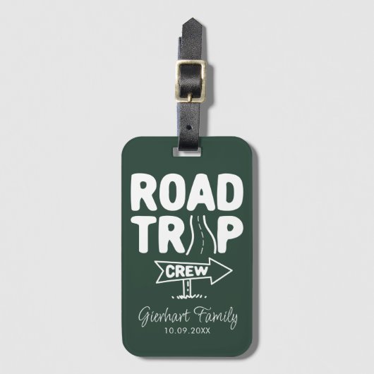 Wiedersehen Road Trip Typografy Individuelle Name Gepäckanhänger (Vorderseite Vertikal)