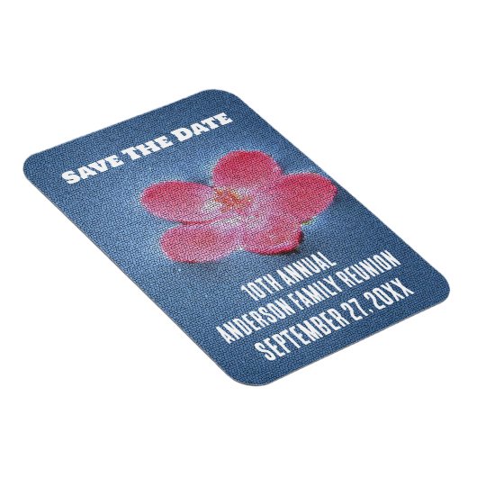 Wiedersehen Rosa blauer Urlaub Save the Date Magnet (Rechte Seite)