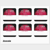 Wiedersehen rot und schwarz Namensschild Quadratischer Aufkleber (Blatt)