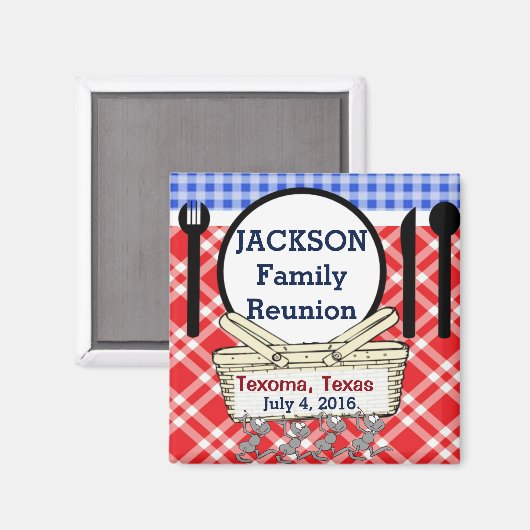 Wiedersehen - Rot, Weiß und Blau, Picnic oder GRIL Magnet (Vorderseite/Rückseite)