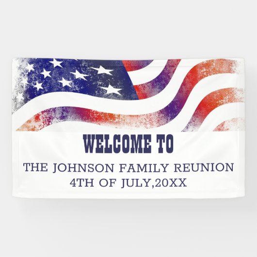 Wiedersehen-Rot-Weiß- und Blauamerikanische Fahne  Banner (Horizontal)