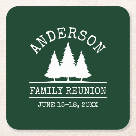 Wiedersehen Rustikale Pinienbäume grün Rechteckiger Pappuntersetzer (Vorderseite)
