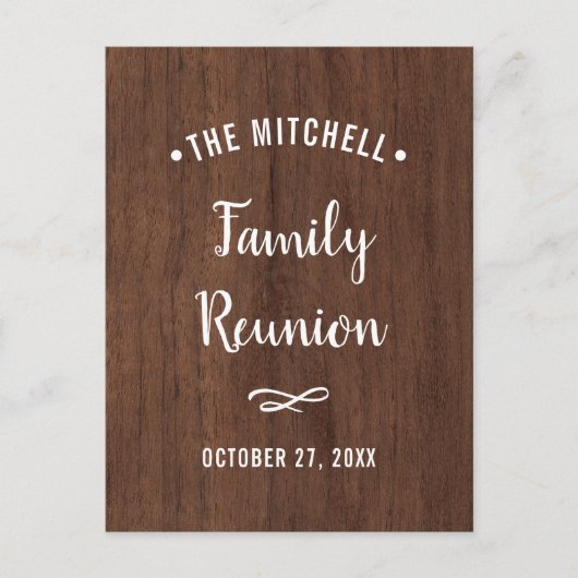 Wiedersehen | Rustikaler Holzschau Einladungspostkarte (Vorderseite)