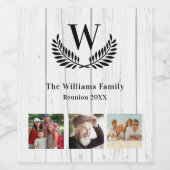 Wiedersehen rustikales Foto-Monogramm Weinetikett (Einzelnes Label)