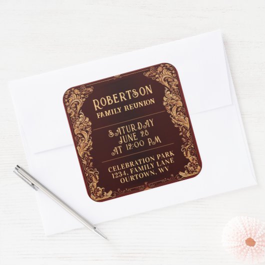 Wiedersehen-Sammlung Quadratischer Aufkleber (Umschlag)