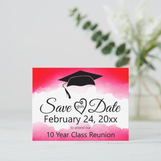 Wiedersehen Save the Date der benutzerdefinierten  Postkarte (Stehend Vorderseite)