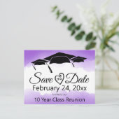 Wiedersehen Save the Date für die lila Wasserfarbe Postkarte (Stehend Vorderseite)